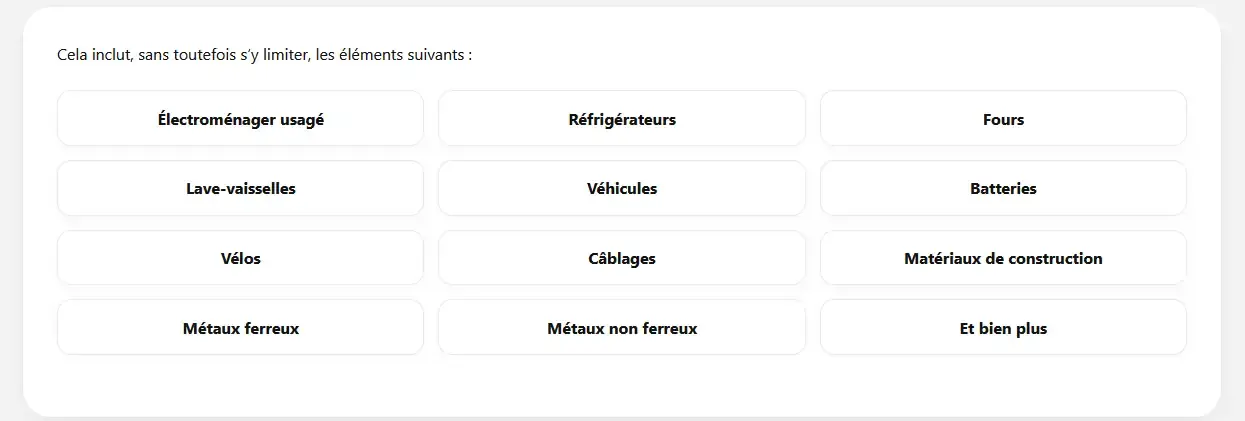 Type de materiaux recupere recuperation ferraille allier 1